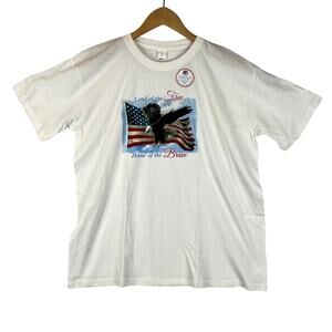 USA Disabled American Veterans Mens L T-shirt Land of the Free Home of the Brave